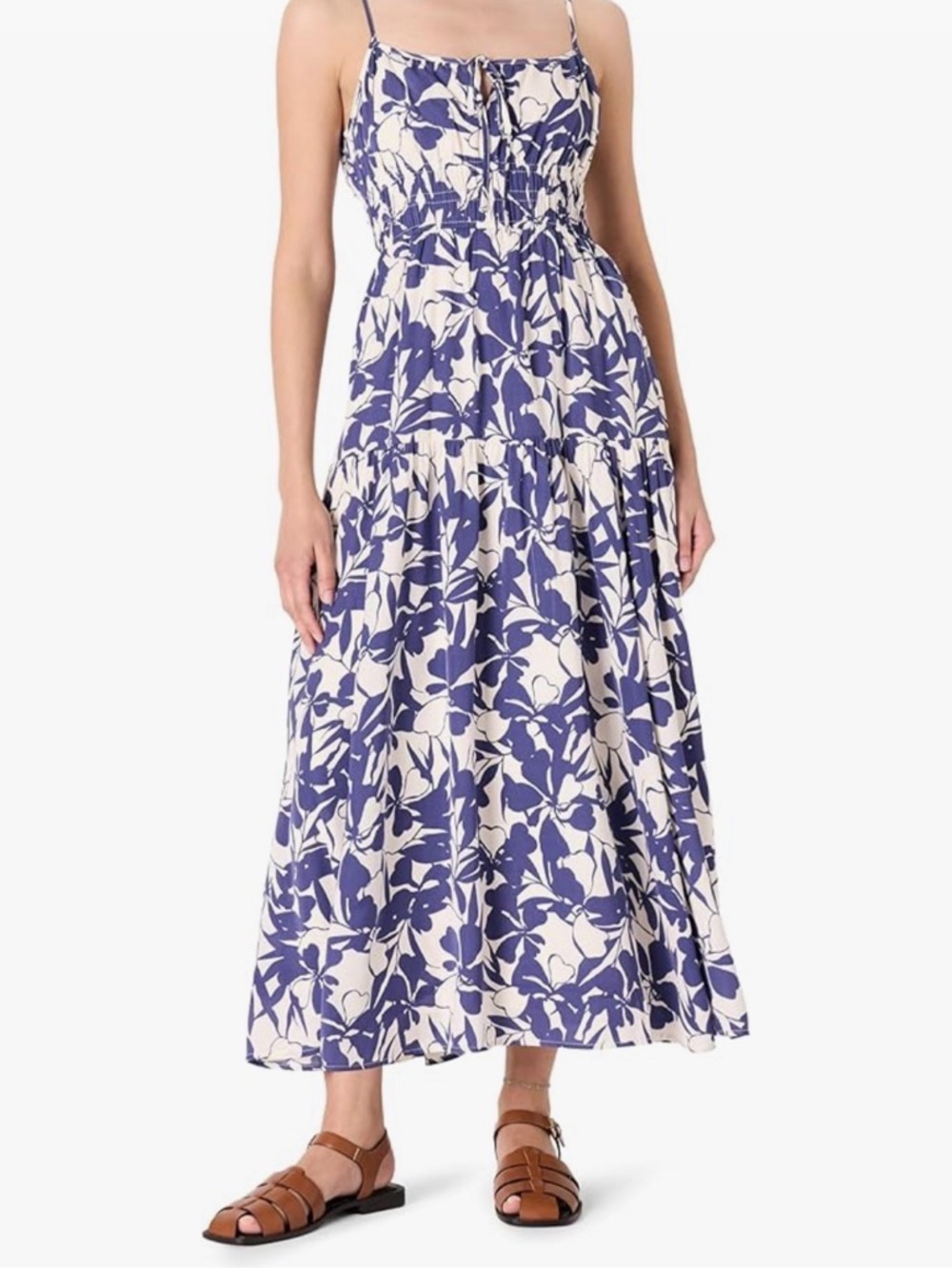 Blue and White Floral Maxi Sundress